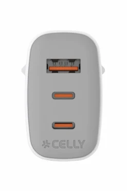 Celly Usb-oplader Gan 1 x Usb-a + 2 x Usb-c PD 65w
