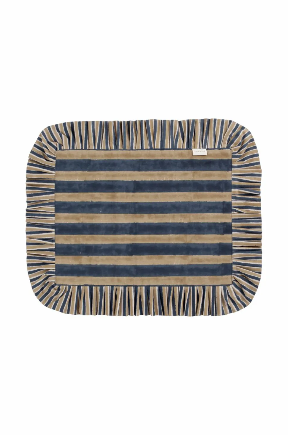 Chamois Dækkeservietter med flæser Jaipur STRIPE, sæt med 2