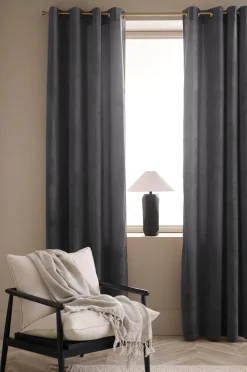 Ellos Home Gardinlængde med sejlringe Nora i velour, 2-pak