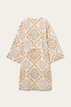 Ellos Home Kimono Elly Tile Kimono i genanvendt halvlinned