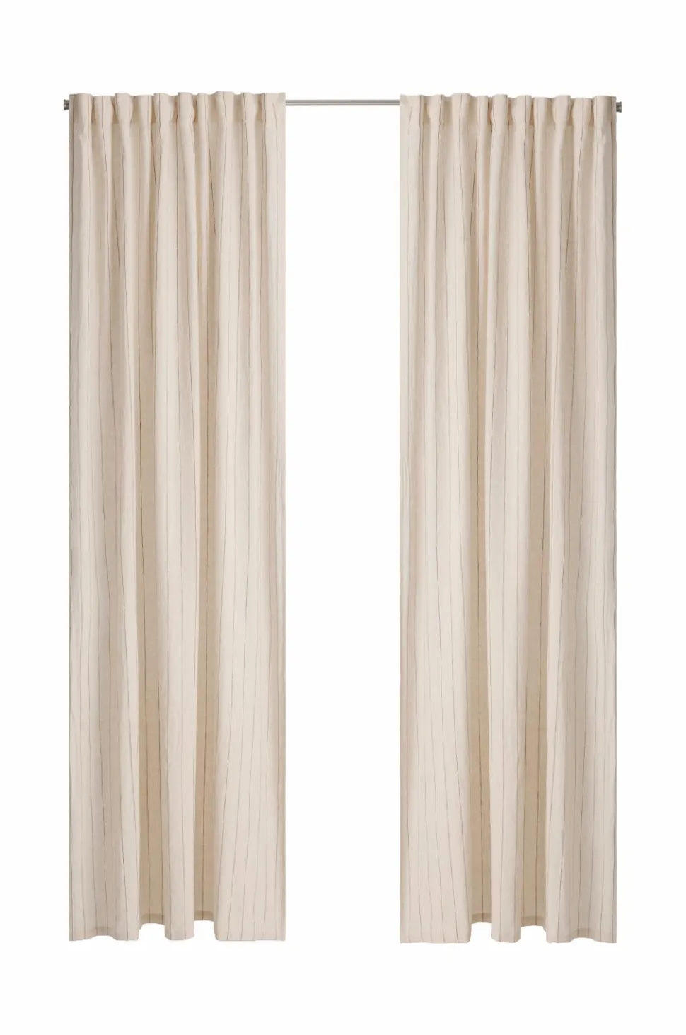 Ellos Home Multibåndsgardin Elly Thin Stripe i genanvendt halvlinned 2-pak