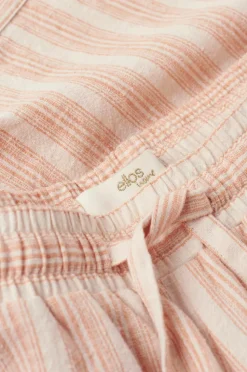 Ellos Home Natbukser Elly Stripe i genanvendt halvlinned