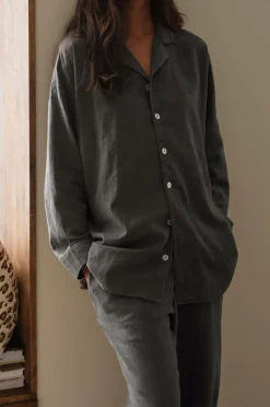 Ellos Home Natbukser Pyjama Pant Elly i genanvendt halvlinned