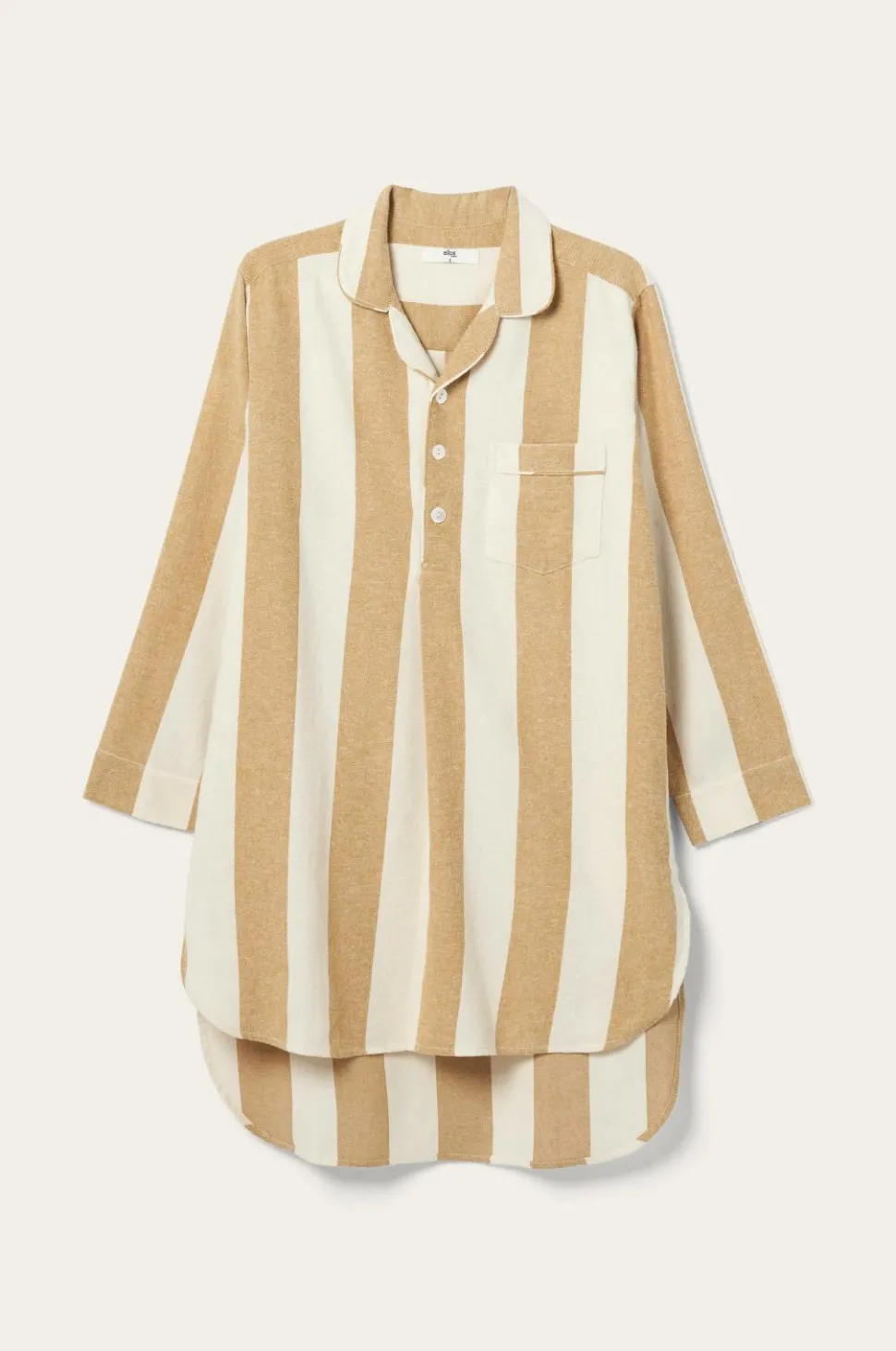 Ellos Home Natskjorte Valerie Block Stripe i bomuldsflonel