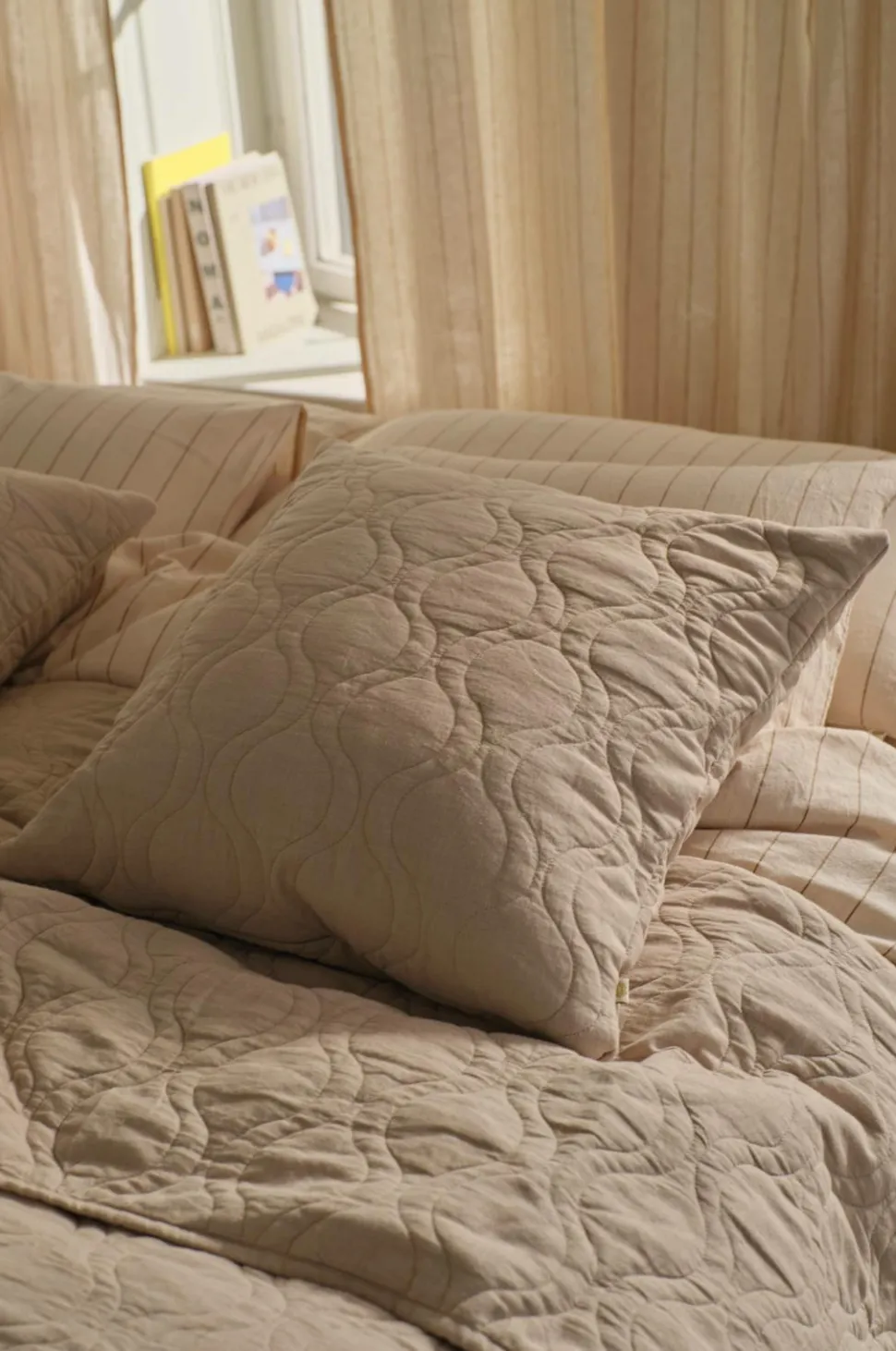 Ellos Home Pudebetræk Elly Quilted i genanvendt halvlinned