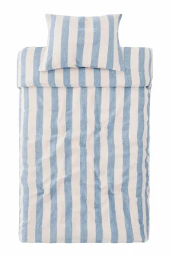 Ellos Home Sengesæt Candice Block Stripe i vasket hør, 2 dele