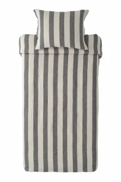 Ellos Home Sengesæt Candice Block Stripe i vasket hør, 2 dele