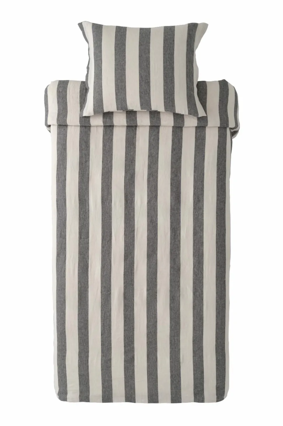 Ellos Home Sengesæt Candice Block Stripe i vasket hør, 2 dele