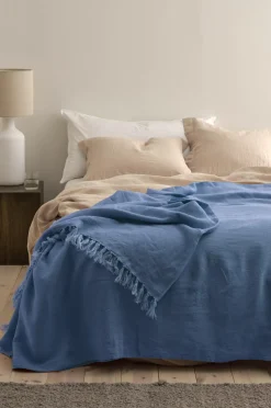 Ellos Home Sengetæppe Kiyoko i vasket hør