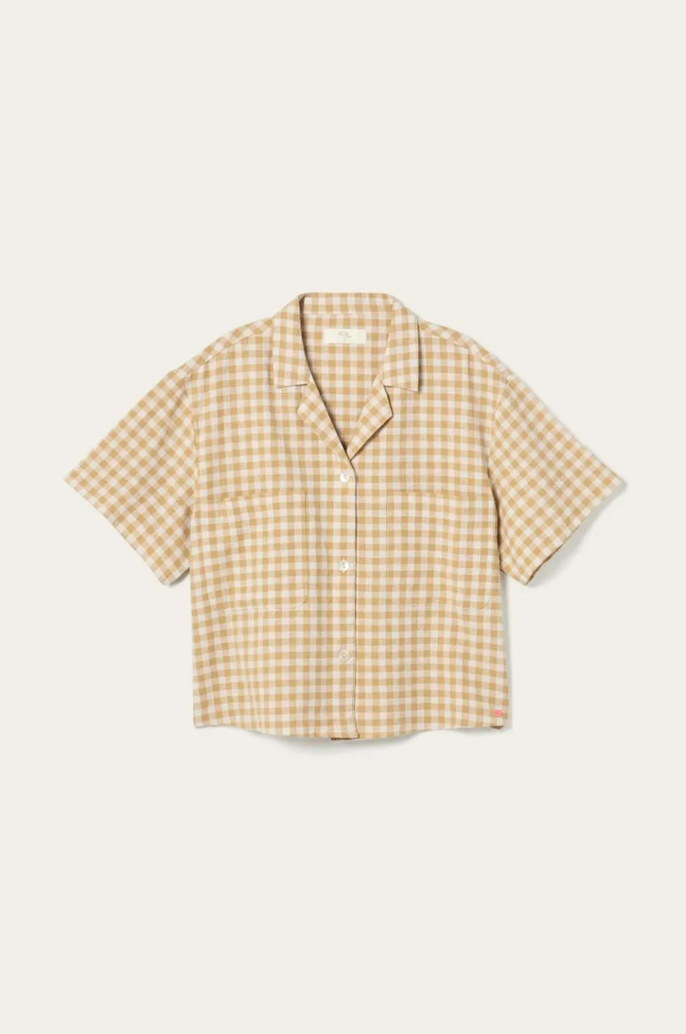 Ellos Home Skjorte Elly Check Camp Collar i genanvendt halvlinned