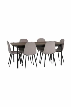 Ellos Home Spisebordssæt Gilda med bord 180x90 cm + 6 stole
