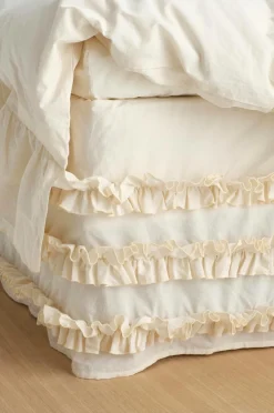 Ellos Sengekappe Juliette Curve Frill i vasket bomuld 60 cm
