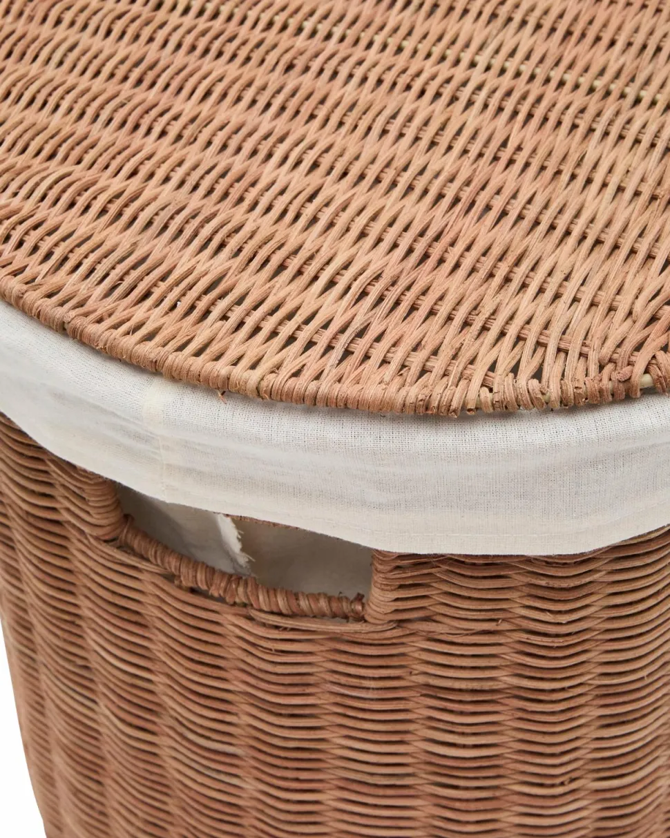 Kave Home Indali sæt med 2 rattan-kurve, Ø 50 cm / Ø 55 cm