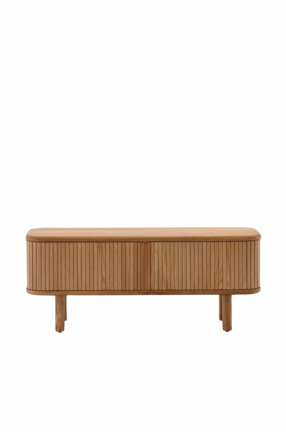 Kave Home Mailen tv-bord med 2 døre i askefinér med mørk finish 120 x 50 cm