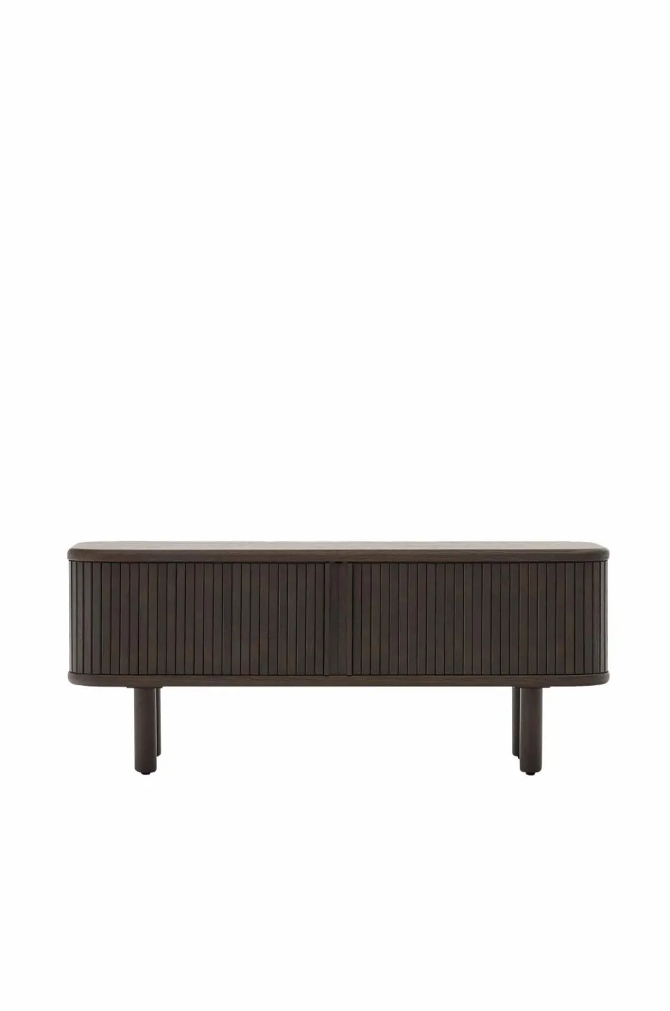 Kave Home Mailen tv-bord med 2 døre i askefinér med mørk finish 120 x 50 cm