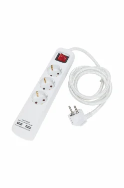 PR Home Stikdåse 3 stik + Usb 1,4 m