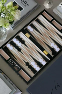 PRINTWORKS Lakeret backgammon, sort