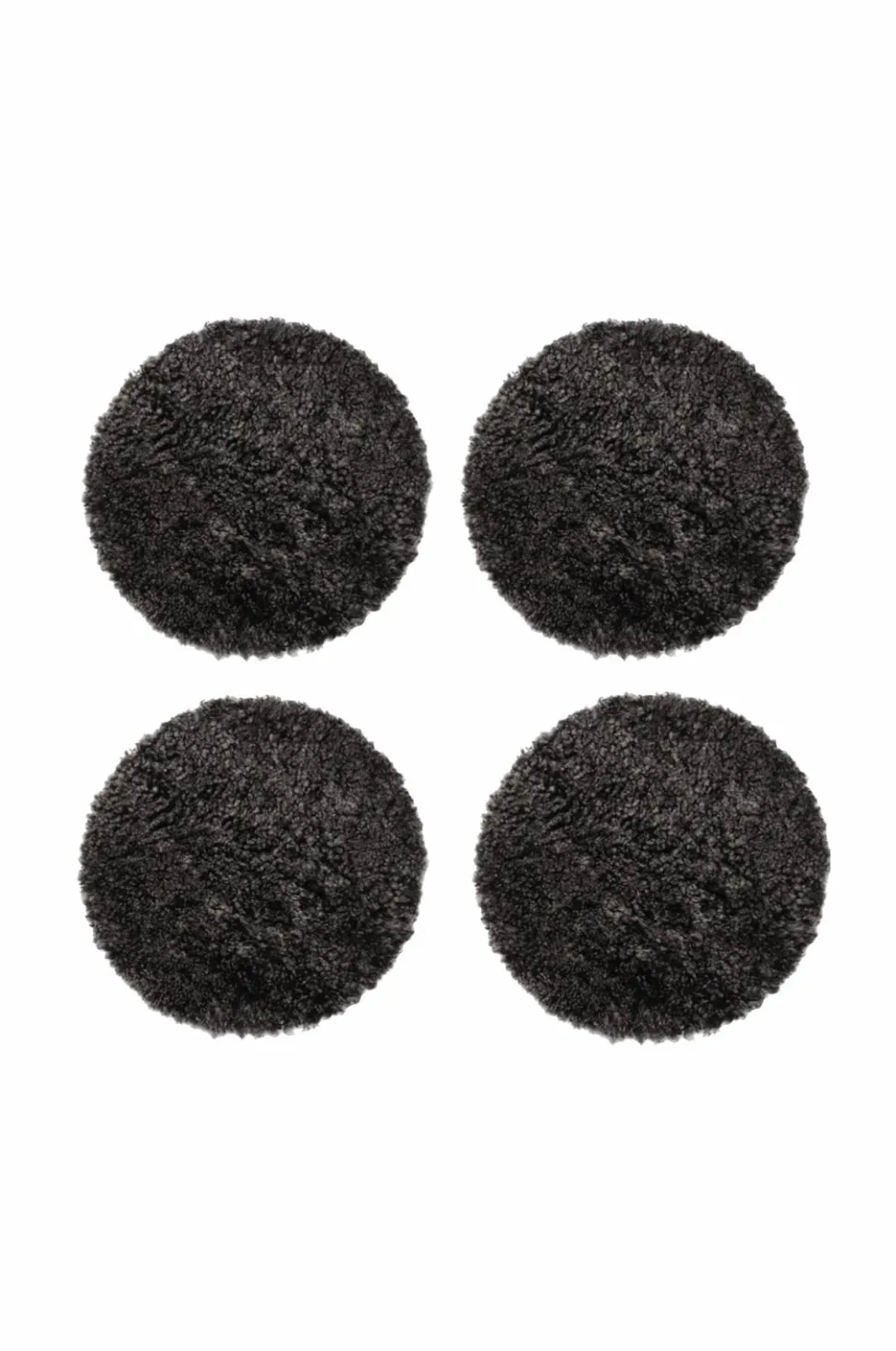 Skinnwille Rund siddepude Curly 4-pak