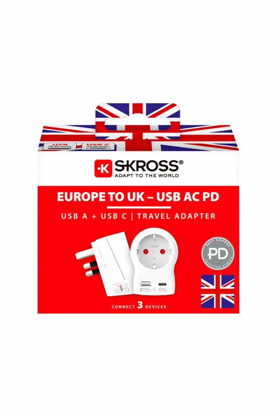 SKROSS Rejseadapter USB-A/USB-C 20W