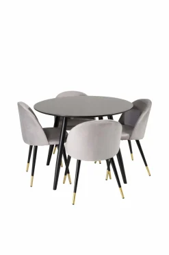 Venture Home Spisebordssæt Plaza med 4 stole Velvet