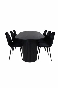 Venture Home Spisegruppe Bianca med 6 spisebordsstole Polar