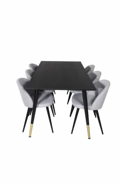 Venture Home Spisegruppe Dipp med 6 spisebordsstole Velvet