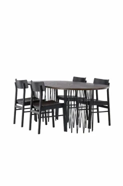 Venture Home Spisegruppe Stone Oval og stolene Montros