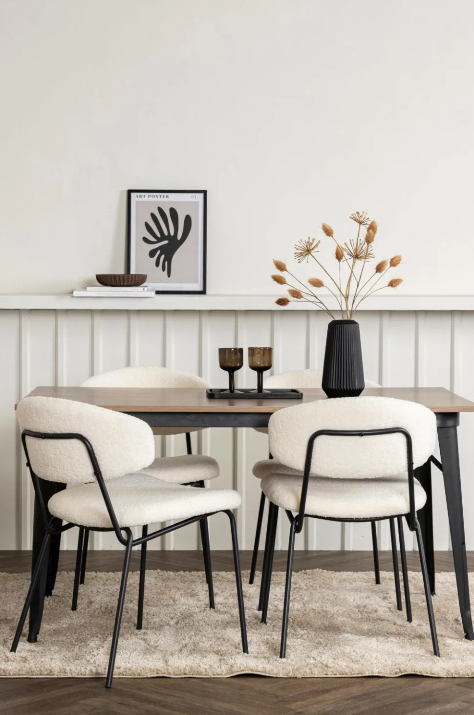 Venture Home Spisegruppe Tempe med 4 spisebordsstole Chico